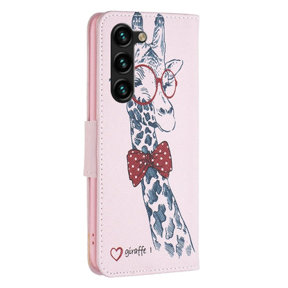 For Samsung Galaxy S25+ 5G Colored Drawing Pattern Leather Phone Case(Giraffe) by buy2fix