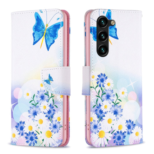 For Samsung Galaxy S25+ 5G Colored Drawing Pattern Leather Phone Case(Butterfly Love) by buy2fix