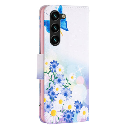 For Samsung Galaxy S25+ 5G Colored Drawing Pattern Leather Phone Case(Butterfly Love) by buy2fix