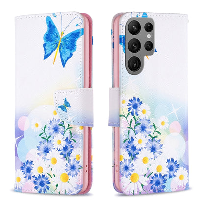 For Samsung Galaxy S25 Ultra 5G Colored Drawing Pattern Leather Phone Case(Butterfly Love) by buy2fix