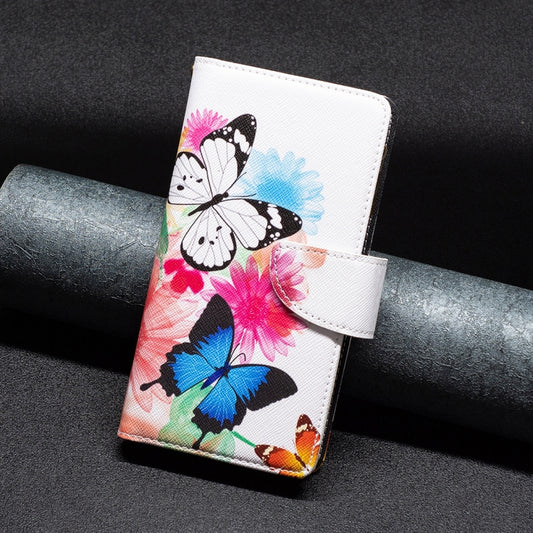 For Samsung Galaxy S25 5G Colored Drawing Pattern Zipper Leather Phone Case(Two Butterflies) by buy2fix