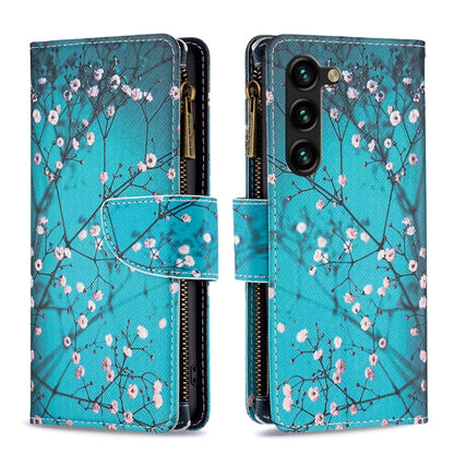For Samsung Galaxy S25+ 5G Colored Drawing Pattern Zipper Leather Phone Case(Plum Blossom) by buy2fix