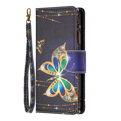 For Samsung Galaxy S25+ 5G Colored Drawing Pattern Zipper Leather Phone Case(Big Butterfly) by buy2fix