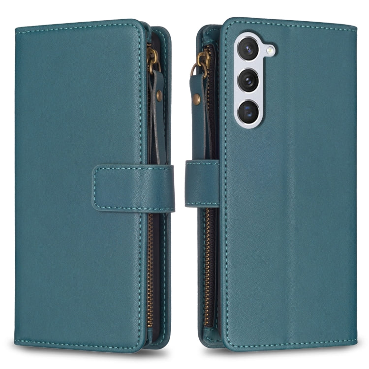For Samsung Galaxy S25 5G 9 Card Slots Zipper Wallet Leather Flip Phone Case(Green) by buy2fix