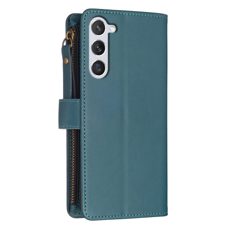 For Samsung Galaxy S25 5G 9 Card Slots Zipper Wallet Leather Flip Phone Case(Green) by buy2fix