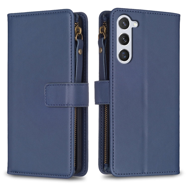 For Samsung Galaxy S25 5G 9 Card Slots Zipper Wallet Leather Flip Phone Case(Blue) by buy2fix