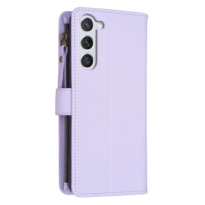 For Samsung Galaxy S25 5G 9 Card Slots Zipper Wallet Leather Flip Phone Case(Light Purple) by buy2fix