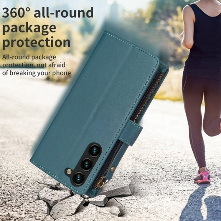 For Samsung Galaxy S25+ 5G 9 Card Slots Zipper Wallet Leather Flip Phone Case(Green) by buy2fix