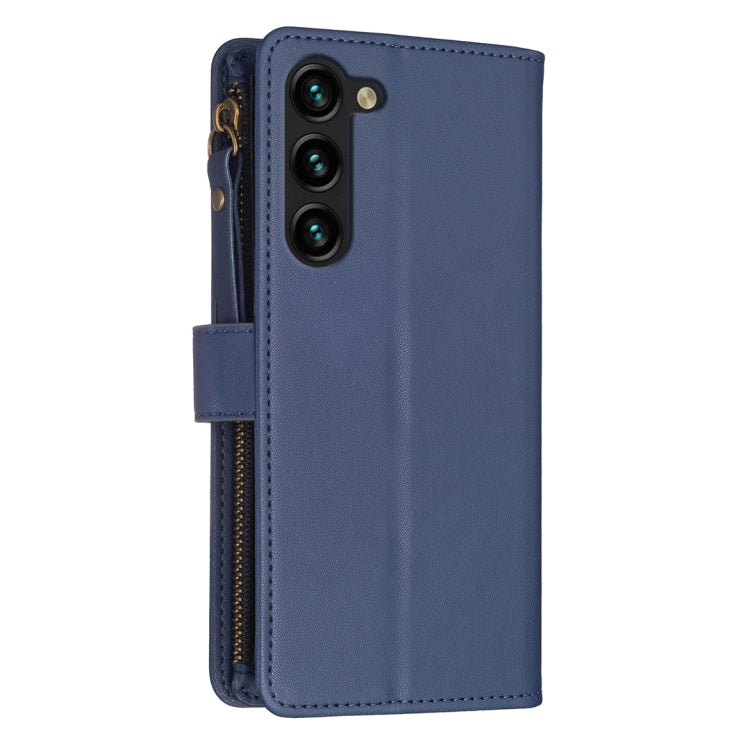 For Samsung Galaxy S25+ 5G 9 Card Slots Zipper Wallet Leather Flip Phone Case(Blue) by buy2fix