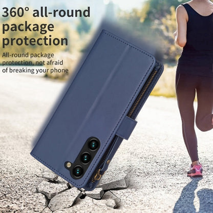 For Samsung Galaxy S25+ 5G 9 Card Slots Zipper Wallet Leather Flip Phone Case(Blue) by buy2fix