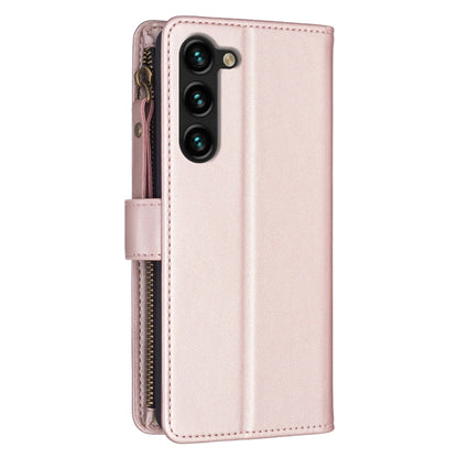 For Samsung Galaxy S25+ 5G 9 Card Slots Zipper Wallet Leather Flip Phone Case(Rose Gold) by buy2fix