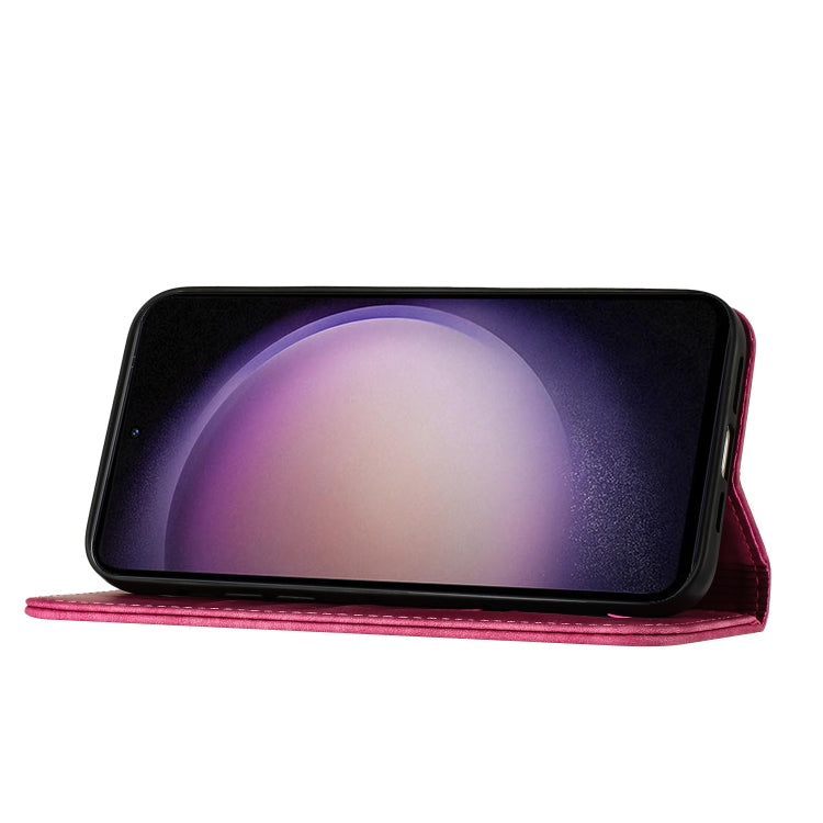 For Samsung Galaxy S25 5G Butterfly Cat Embossing Flip Leather Phone Case(Pink) by buy2fix