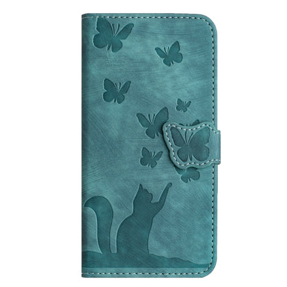 For Samsung Galaxy S25+ 5G Butterfly Cat Embossing Flip Leather Phone Case(Wathet) by buy2fix