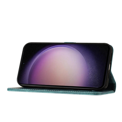 For Samsung Galaxy S25+ 5G Butterfly Cat Embossing Flip Leather Phone Case(Wathet) by buy2fix