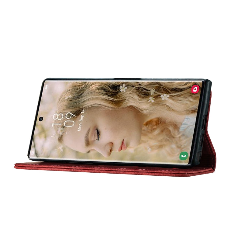 For Samsung Galaxy S25 Ultra 5G Butterfly Cat Embossing Flip Leather Phone Case(Red) by buy2fix