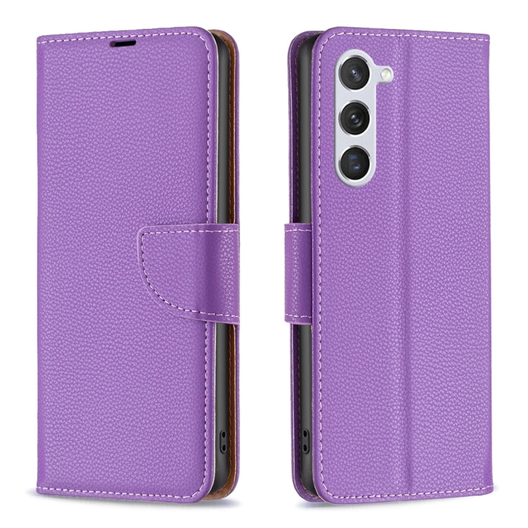 For Samsung Galaxy S25 5G Litchi Texture Pure Color Flip Leather Phone Case(Purple) by buy2fix