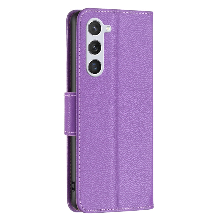 For Samsung Galaxy S25 5G Litchi Texture Pure Color Flip Leather Phone Case(Purple) by buy2fix
