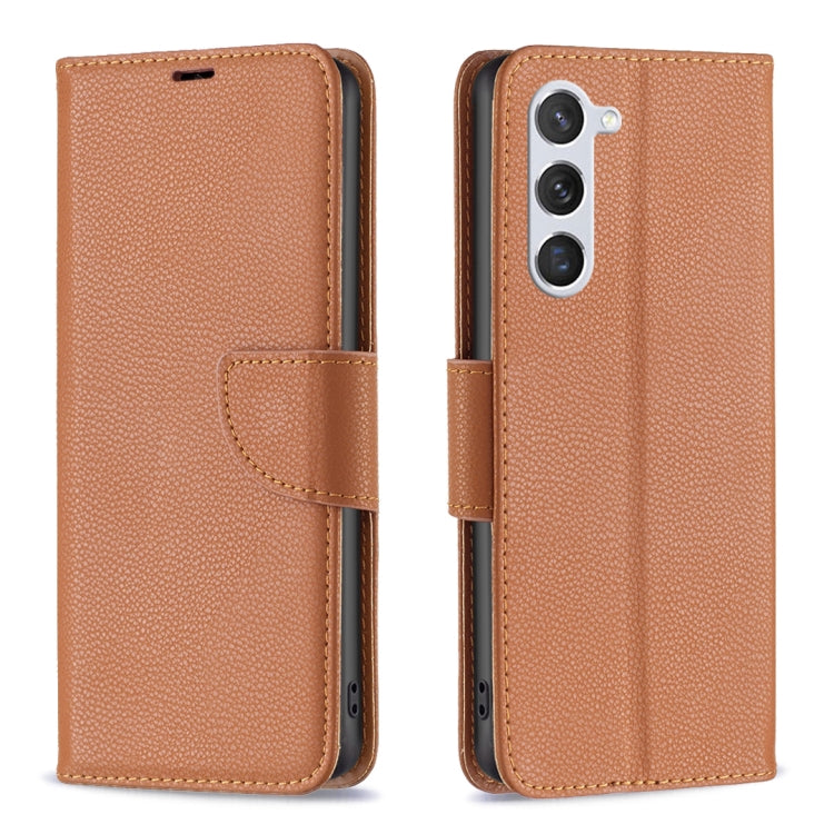 For Samsung Galaxy S25 5G Litchi Texture Pure Color Flip Leather Phone Case(Brown) by buy2fix
