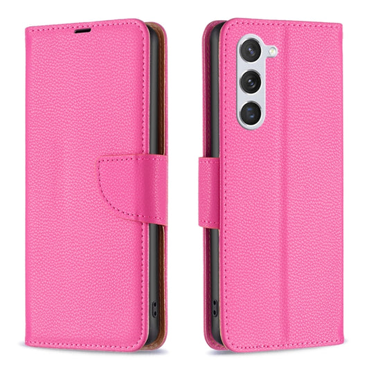 For Samsung Galaxy S25 5G Litchi Texture Pure Color Flip Leather Phone Case(Rose Red) by buy2fix
