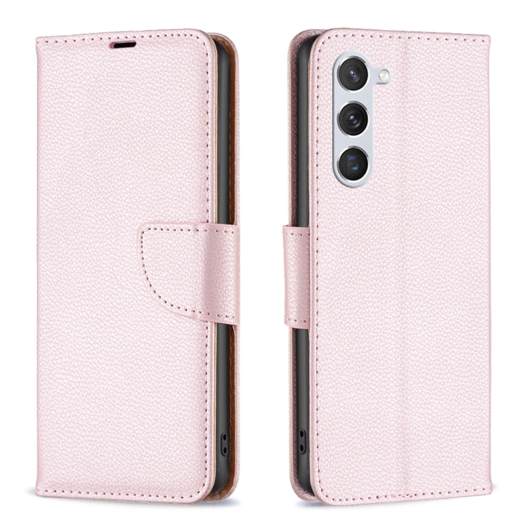 For Samsung Galaxy S25 5G Litchi Texture Pure Color Flip Leather Phone Case(Rose Gold) by buy2fix