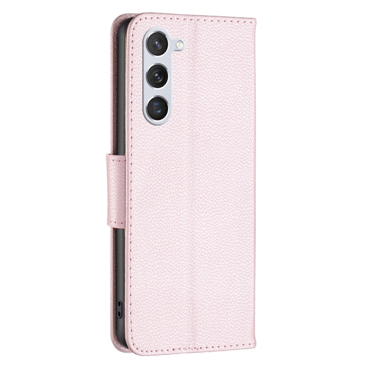 For Samsung Galaxy S25 5G Litchi Texture Pure Color Flip Leather Phone Case(Rose Gold) by buy2fix
