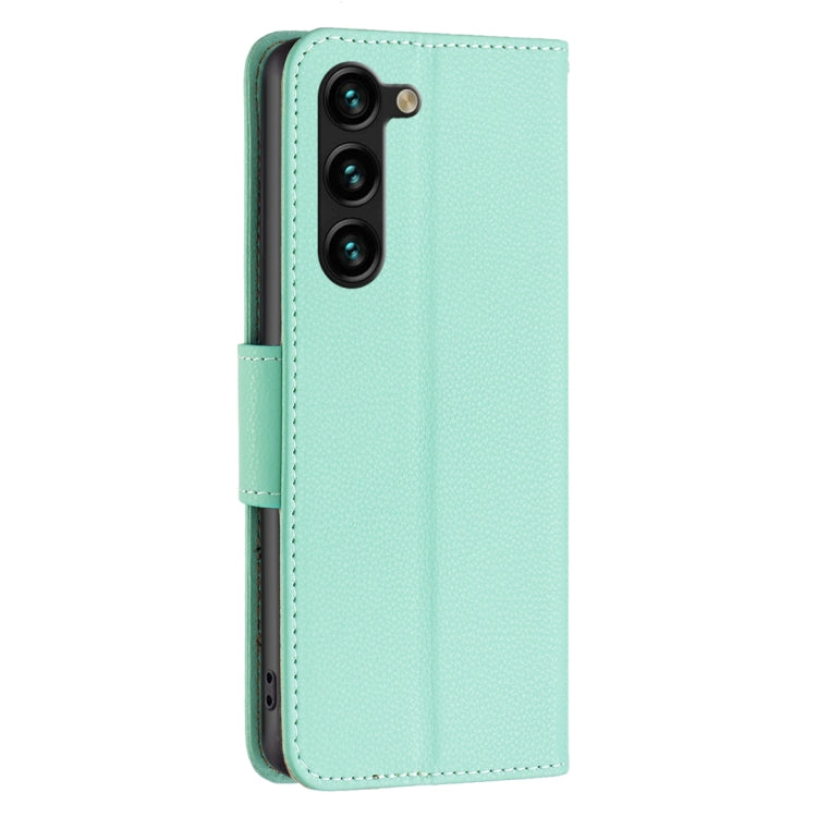 For Samsung Galaxy S25+ 5G Litchi Texture Pure Color Flip Leather Phone Case(Green) by buy2fix