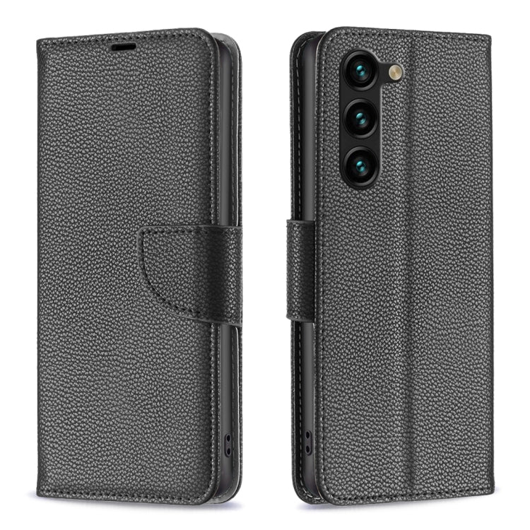 For Samsung Galaxy S25+ 5G Litchi Texture Pure Color Flip Leather Phone Case(Black) by buy2fix