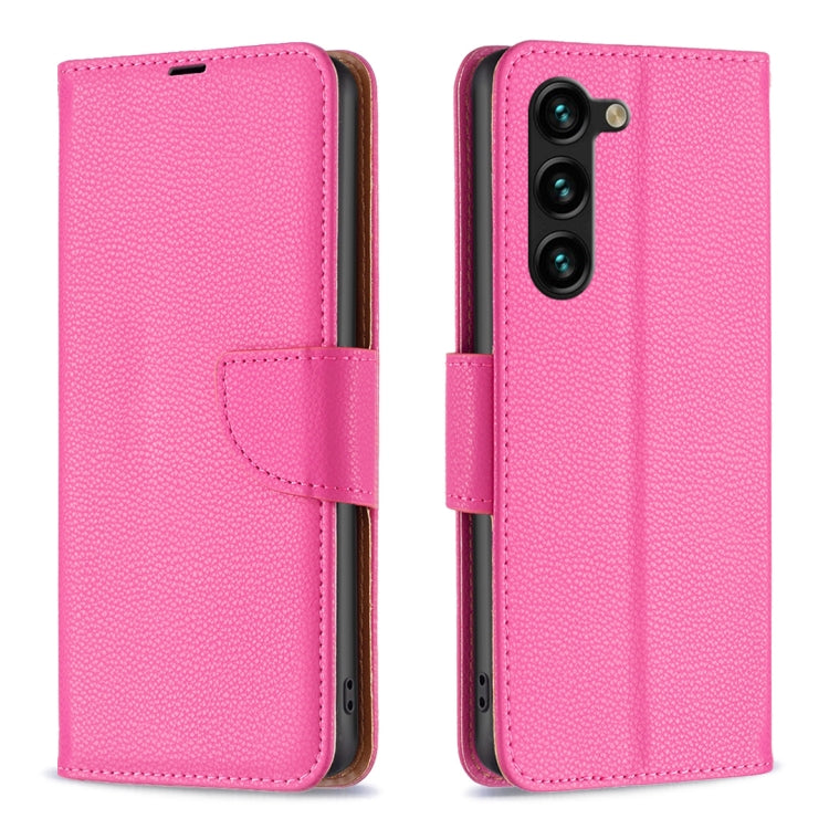 For Samsung Galaxy S25+ 5G Litchi Texture Pure Color Flip Leather Phone Case(Rose Red) by buy2fix