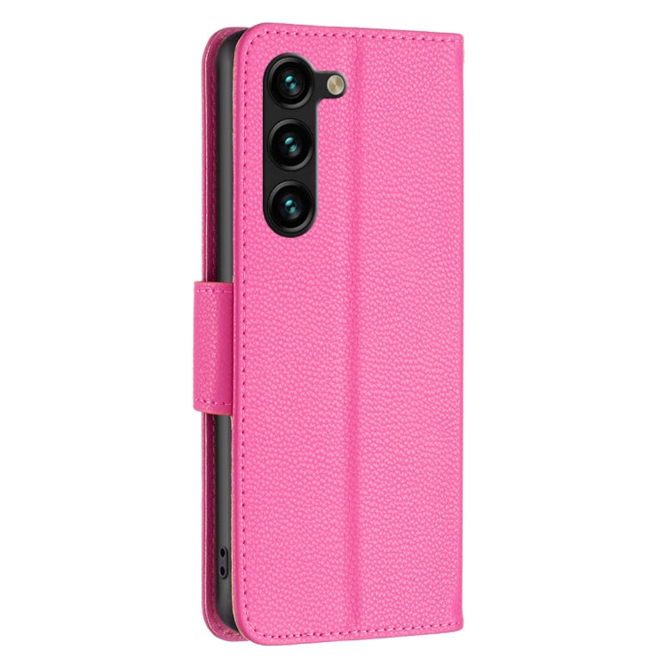 For Samsung Galaxy S25+ 5G Litchi Texture Pure Color Flip Leather Phone Case(Rose Red) by buy2fix
