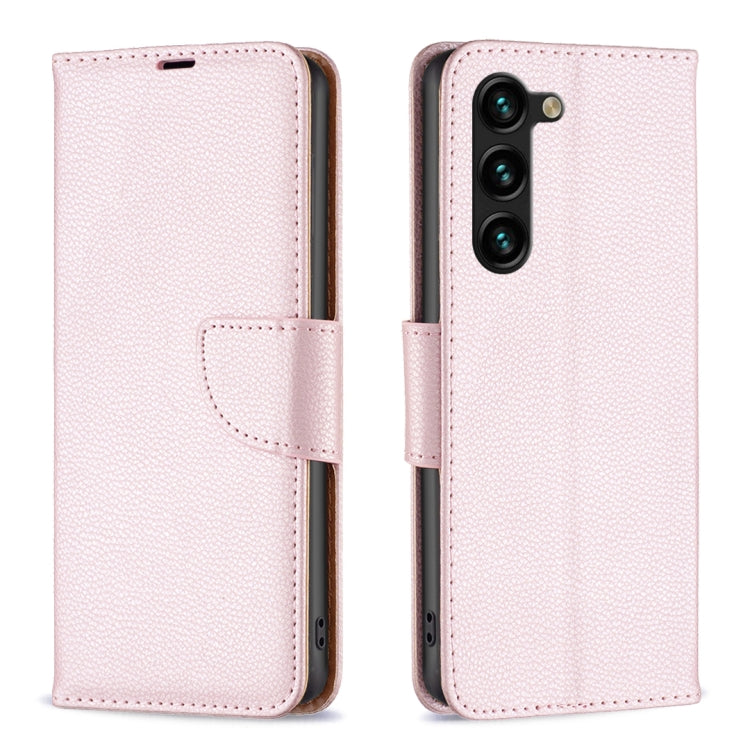 For Samsung Galaxy S25+ 5G Litchi Texture Pure Color Flip Leather Phone Case(Rose Gold) by buy2fix