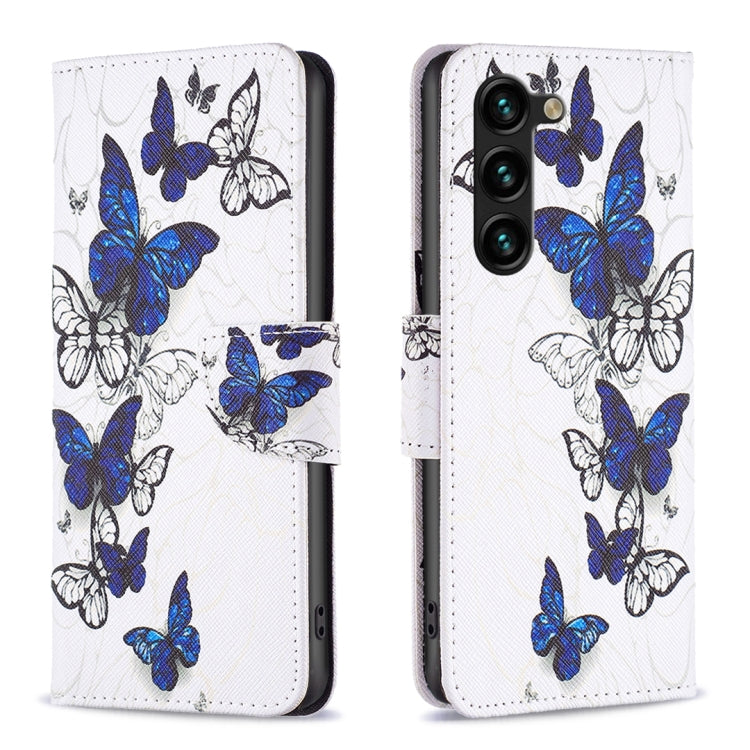 For Samsung Galaxy S25+ 5G Colored Drawing Pattern Leather Phone Case(Butterflies) by buy2fix