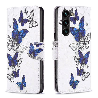 For Samsung Galaxy S25+ 5G Colored Drawing Pattern Leather Phone Case(Butterflies) by buy2fix