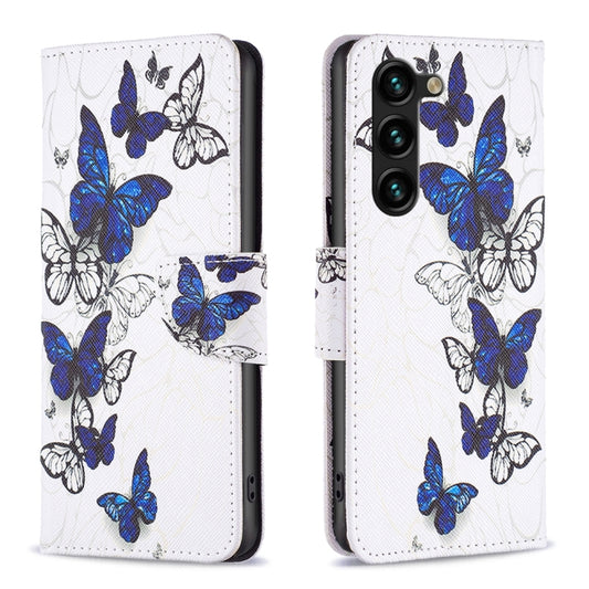 For Samsung Galaxy S25+ 5G Colored Drawing Pattern Leather Phone Case(Butterflies) by buy2fix