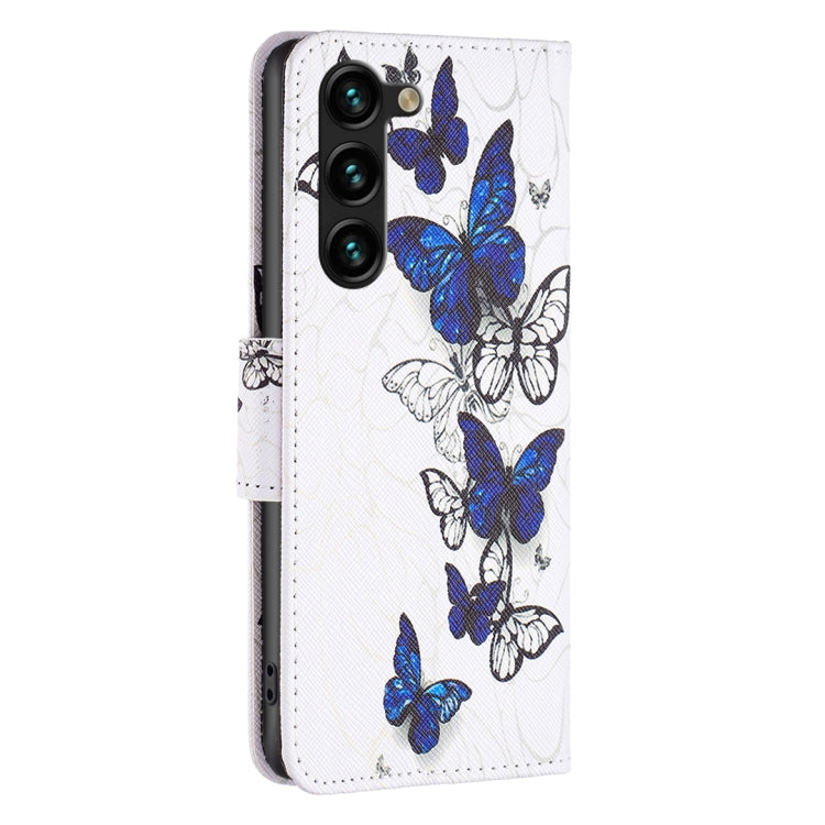For Samsung Galaxy S25+ 5G Colored Drawing Pattern Leather Phone Case(Butterflies) by buy2fix