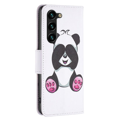 For Samsung Galaxy S25+ 5G Colored Drawing Pattern Leather Phone Case(Panda) by buy2fix