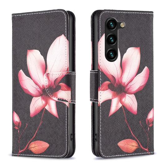 For Samsung Galaxy S25+ 5G Colored Drawing Pattern Leather Phone Case(Lotus) by buy2fix