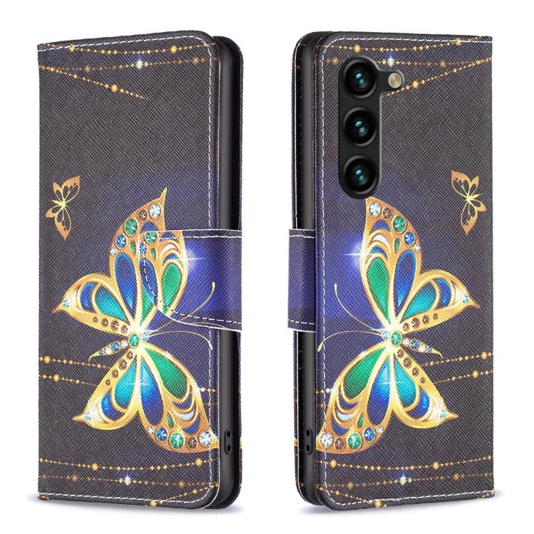For Samsung Galaxy S25+ 5G Colored Drawing Pattern Leather Phone Case(Big Butterfly) by buy2fix