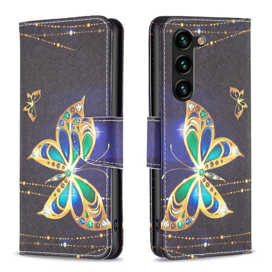 For Samsung Galaxy S25+ 5G Colored Drawing Pattern Leather Phone Case(Big Butterfly) by buy2fix