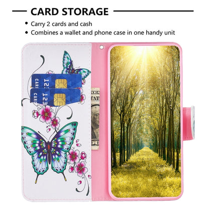 For Samsung Galaxy S25+ 5G Colored Drawing Pattern Leather Phone Case(Flowers Butterfly) by buy2fix
