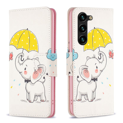 For Samsung Galaxy S25+ 5G Colored Drawing Pattern Leather Phone Case(Umbrella Elephant) by buy2fix