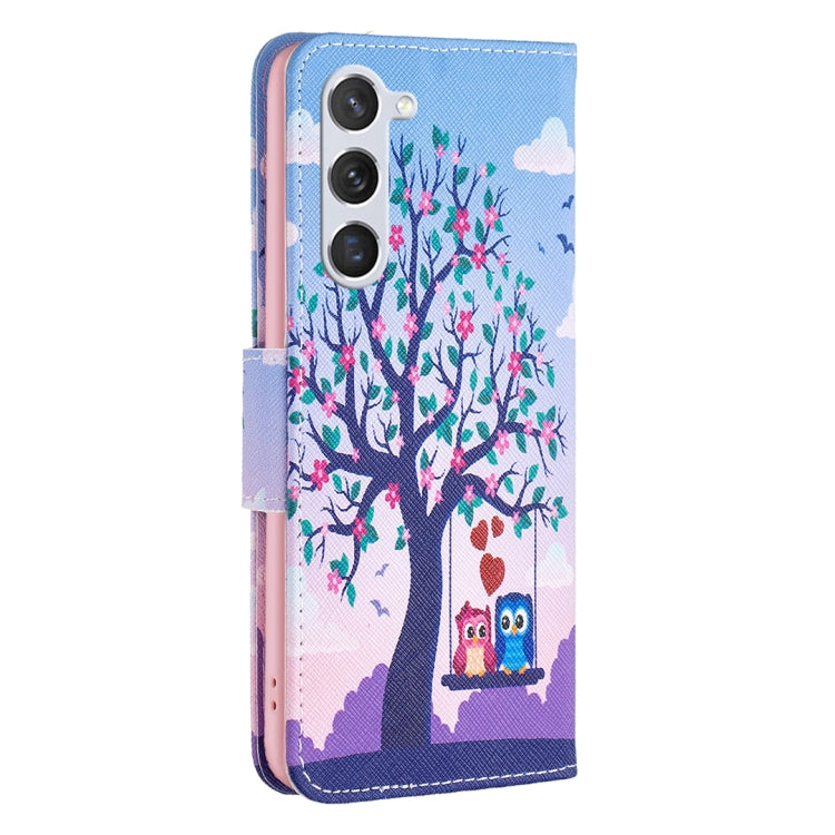 For Samsung Galaxy S25 5G Colored Drawing Pattern Leather Phone Case(Owl) by buy2fix