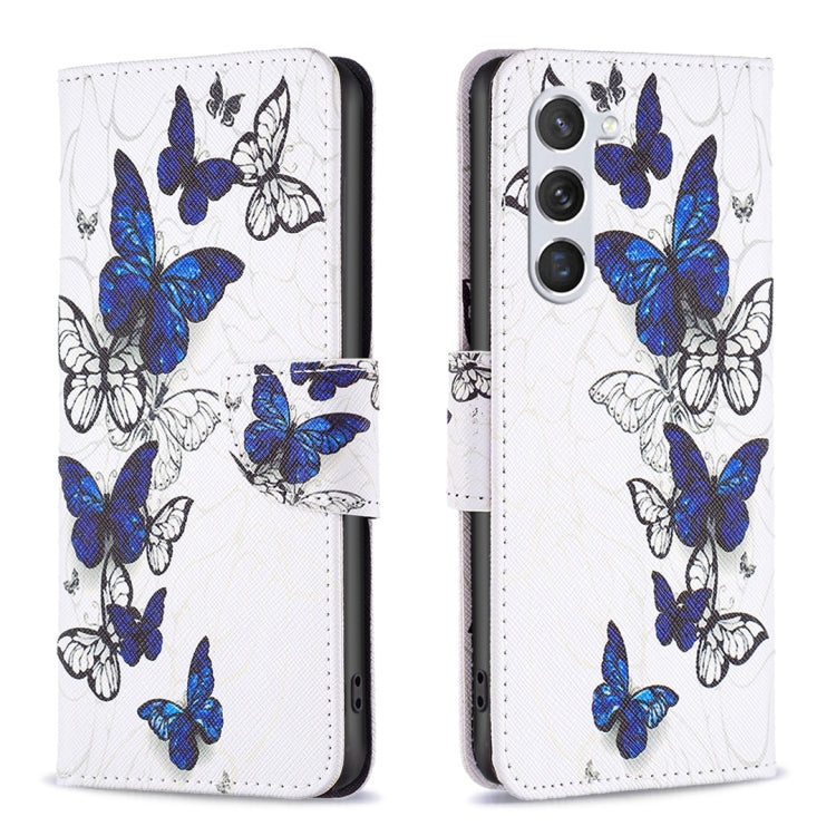 For Samsung Galaxy S25 5G Colored Drawing Pattern Leather Phone Case(Butterflies) by buy2fix