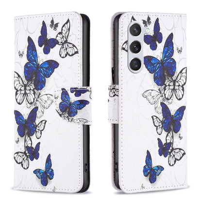 For Samsung Galaxy S25 5G Colored Drawing Pattern Leather Phone Case(Butterflies) by buy2fix