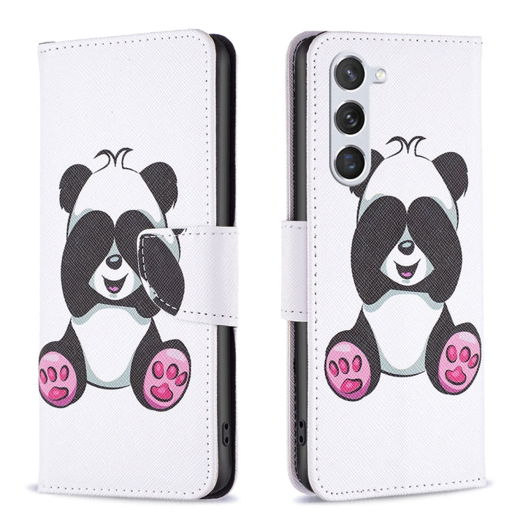 For Samsung Galaxy S25 5G Colored Drawing Pattern Leather Phone Case(Panda) by buy2fix