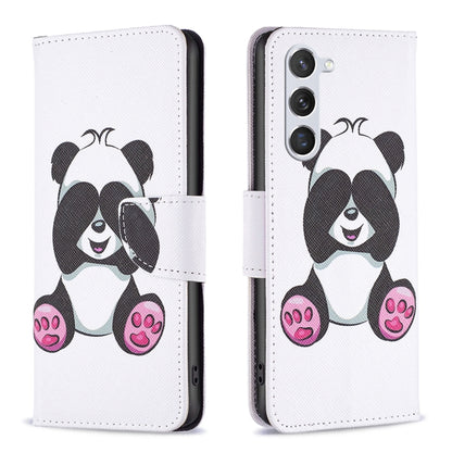 For Samsung Galaxy S25 5G Colored Drawing Pattern Leather Phone Case(Panda) by buy2fix