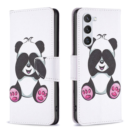 For Samsung Galaxy S25 5G Colored Drawing Pattern Leather Phone Case(Panda) by buy2fix