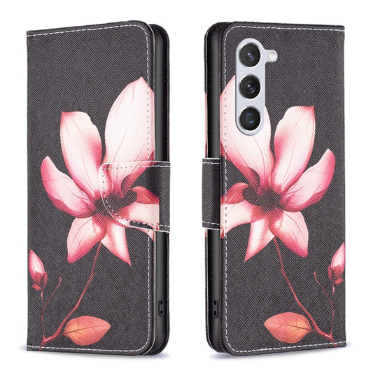 For Samsung Galaxy S25 5G Colored Drawing Pattern Leather Phone Case(Lotus) by buy2fix