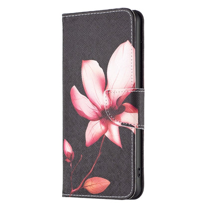 For Samsung Galaxy S25 5G Colored Drawing Pattern Leather Phone Case(Lotus) by buy2fix