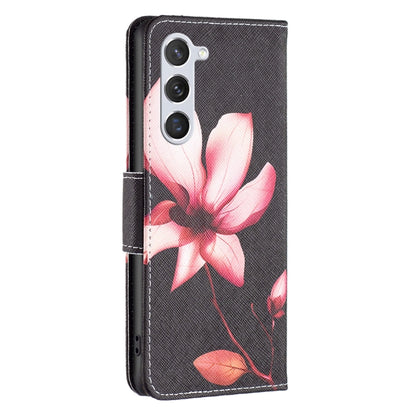 For Samsung Galaxy S25 5G Colored Drawing Pattern Leather Phone Case(Lotus) by buy2fix