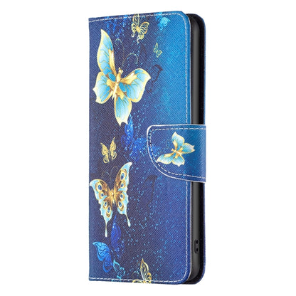 For Samsung Galaxy S25 5G Colored Drawing Pattern Leather Phone Case(Gold Butterfly) by buy2fix